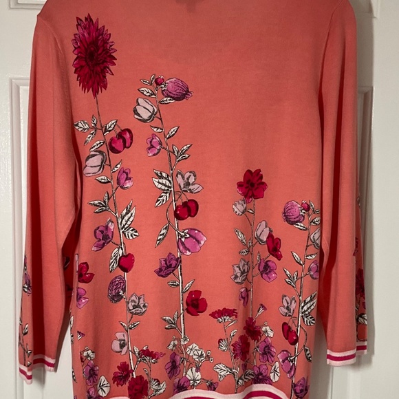 Talbots 3/4 Sleeve Floral Cardigan - Picture 9 of 13